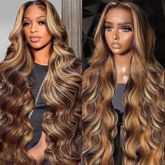 Deep Wave Brown Full Lace Wig 250% Density 30 Inches