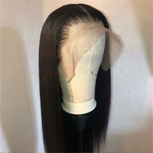Natural Black 1b# Soft Long Silky Straight Full Lace Wigs with Baby